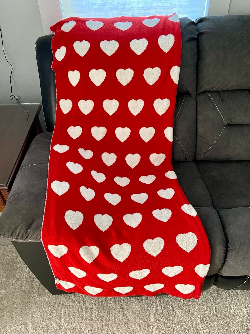 HTF Nicole Miller Home Valentines Day Heart Throw Blanket ~ 53"X69" Reversible
